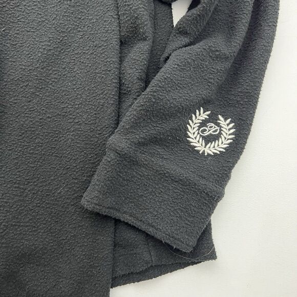 Victorias Secret Pink Shirt Womens XL Black Fleece Button Up Shacket Logo Lounge - Picture 3 of 9